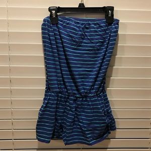 blue stripe romper